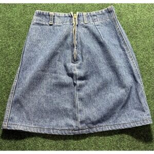 Vintage 90s Y2K Bongo‎ Denim Front Zip Skirt Size 7 USA Made